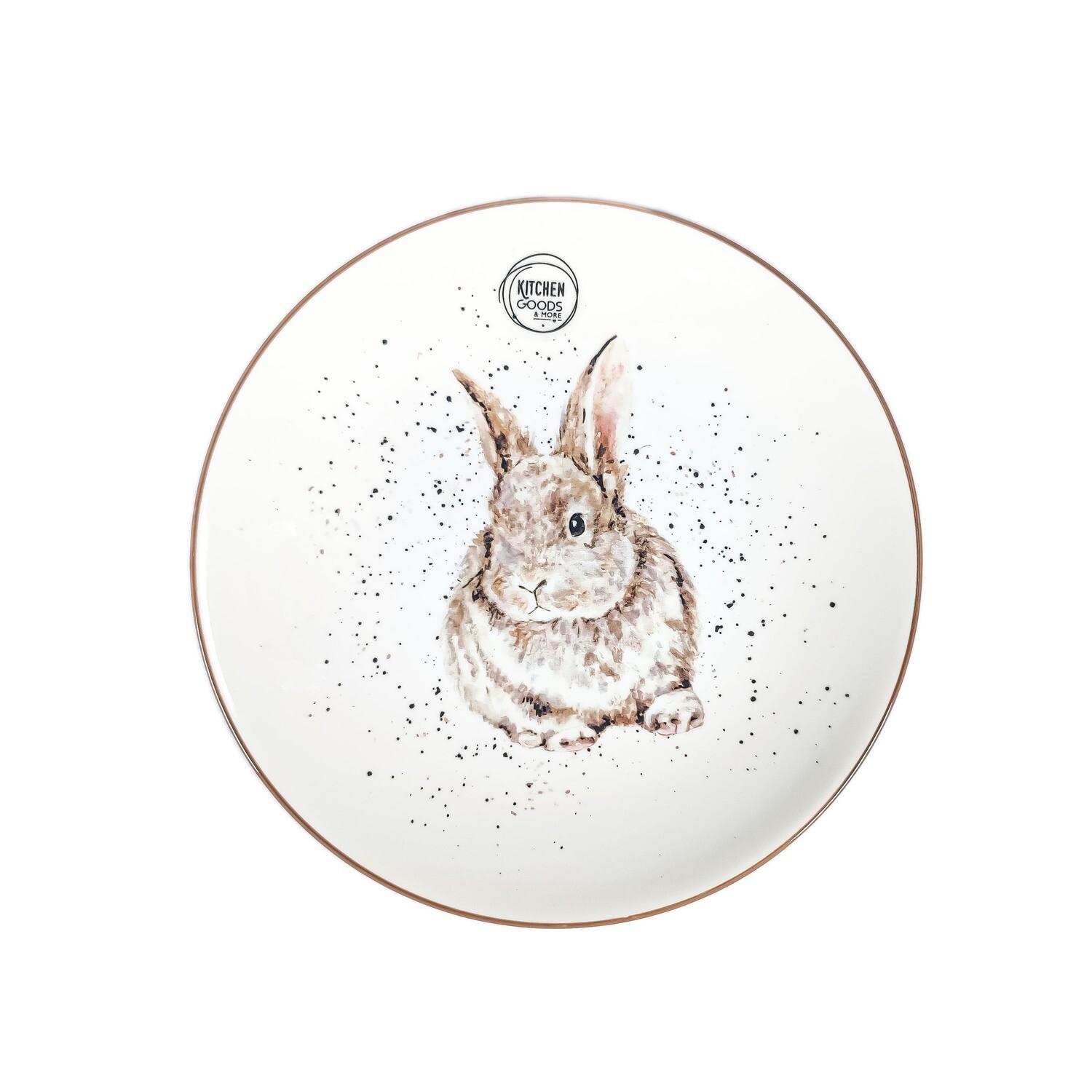 Porcelain Plate With Rabbit 22x2cm decorations