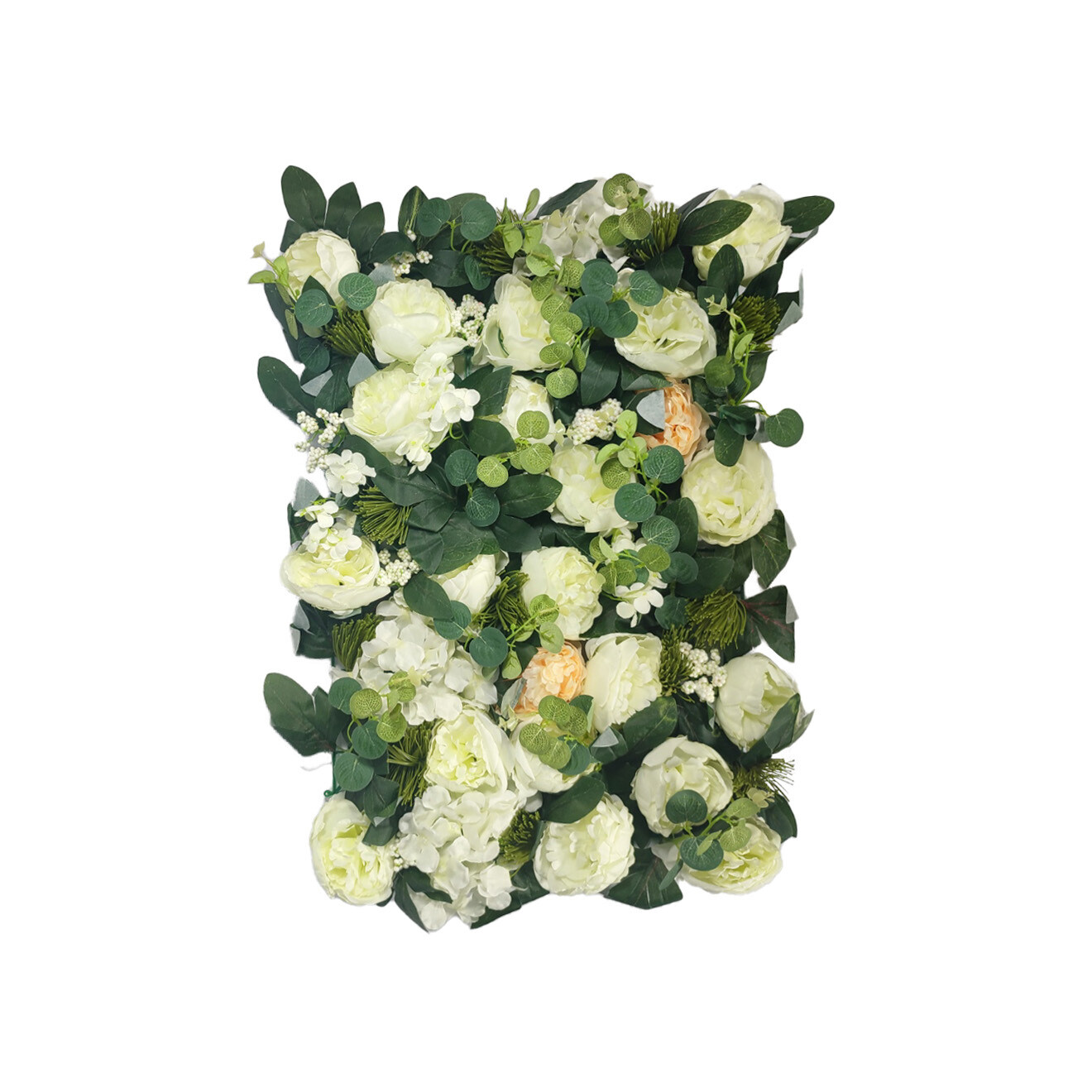 Peach, White and green Flower Wall