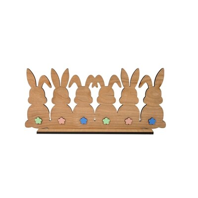 Easter bunny center piece in walnut