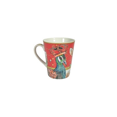 JENNA CLIFFORD - Peacock Red Coffee Mug in Gift Box