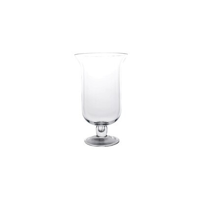 Glass footed hurricane vase 31cm