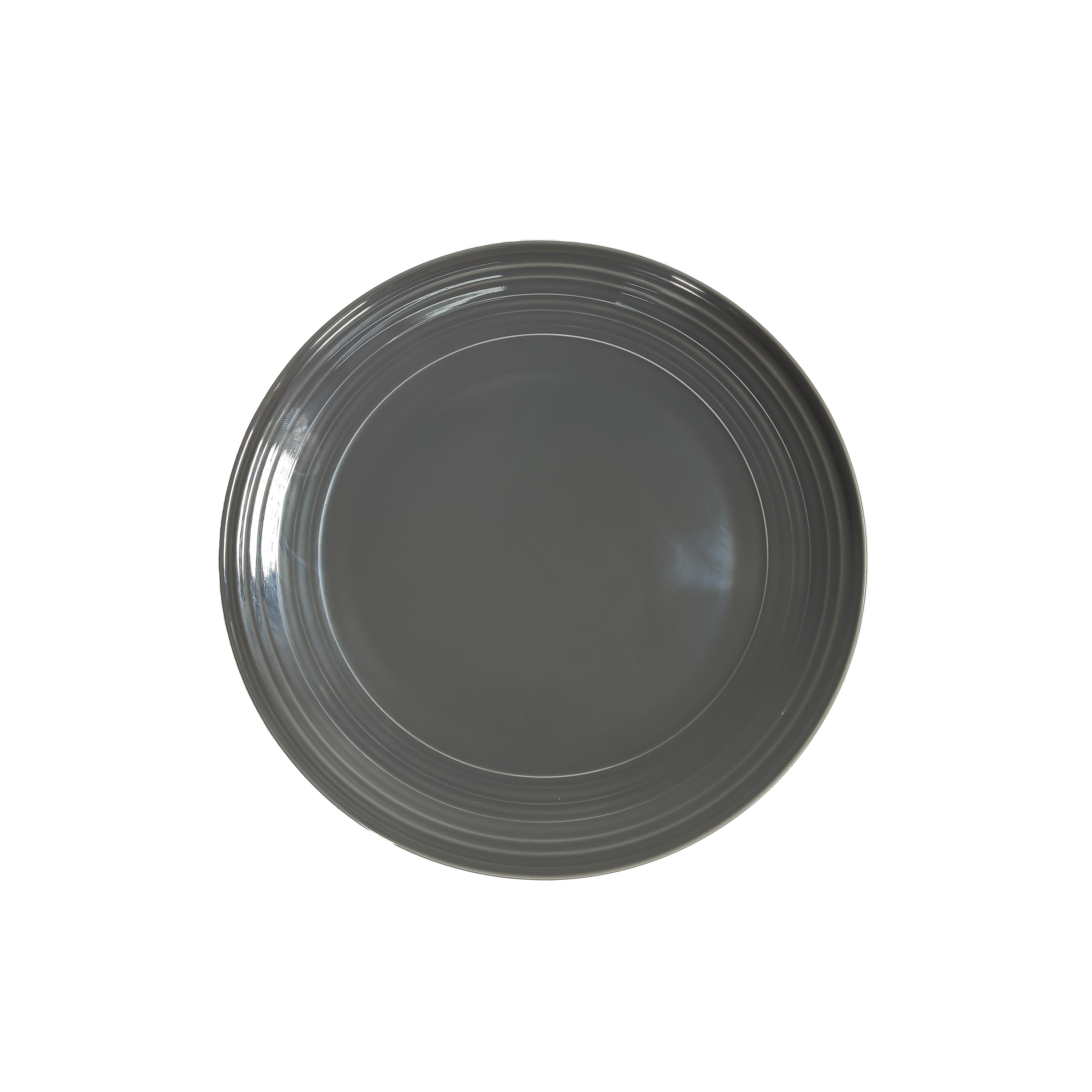 Plates JENNA CLIFFORD Embossed Lines Dark Grey Dinner Plate for