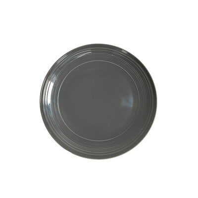 JENNA CLIFFORD - Embossed Lines Dark Grey Dinner Plate