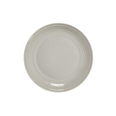 JENNA CLIFFORD - Embossed Lines Light Grey Dinner Plate