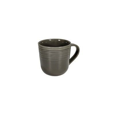 JENNA CLIFFORD - Embossed Lines Dark Grey Coffee Mug