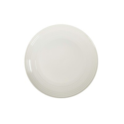 JENNA CLIFFORD - Embossed Lines Cream White Dinner Plate