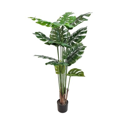 Artificial Thin Stem Monstera tree in pot 1.4m 14 Leaves
