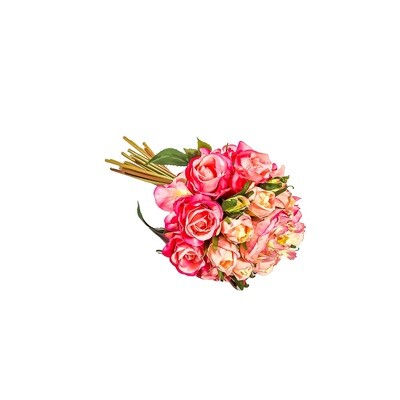 Artificial Hydrangea, Peony And Rose Mix Bunch - Dark Pink