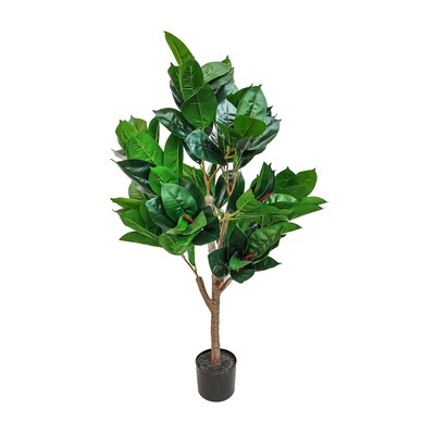 Artificial Rubber tree in pot 1.1m 6 Leaves