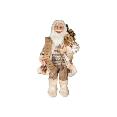 Gold Santa with naughty and nice list 60cm
