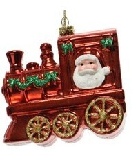 Train With Santa Red Hanging Ornament 10.8x4.5x6.5cm