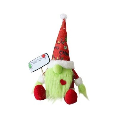 Grinch Plush Gnome with Signboard 30X22X10cm