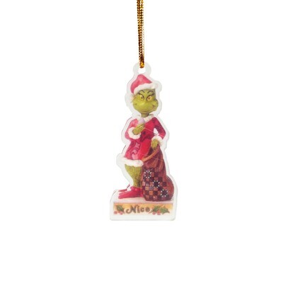 Plastic Hanging Grinch with bag 8cm