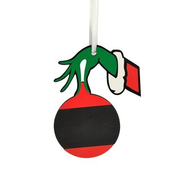 Grinch Baubles 13.5X10cm - Personalised