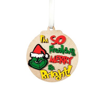 Grinch Bauble 9.5cm - Merry and Bright