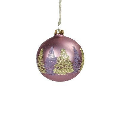 Bauble Glass Crystal Lilac 8cm