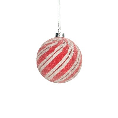 Candy Bauble Red Striped 8cm