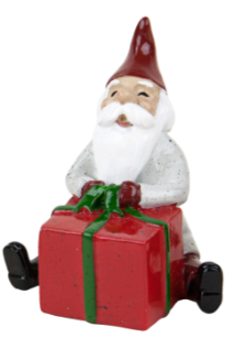 Small Santa with Gift Box - Red 5.5x4.5x7.5cm