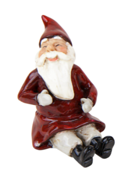 Small Sitting Santa - Red Shirt with Moustache 3x5.5cm