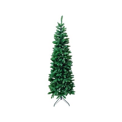 Xmas Tree 210cm Green Hinged - Pencil Shape
