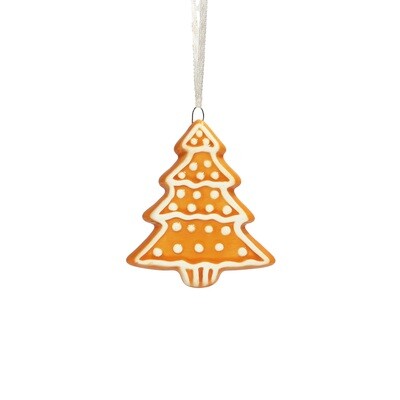 Caramel Christmas Tree Cookie Hanging Ornament 9x9x1cm