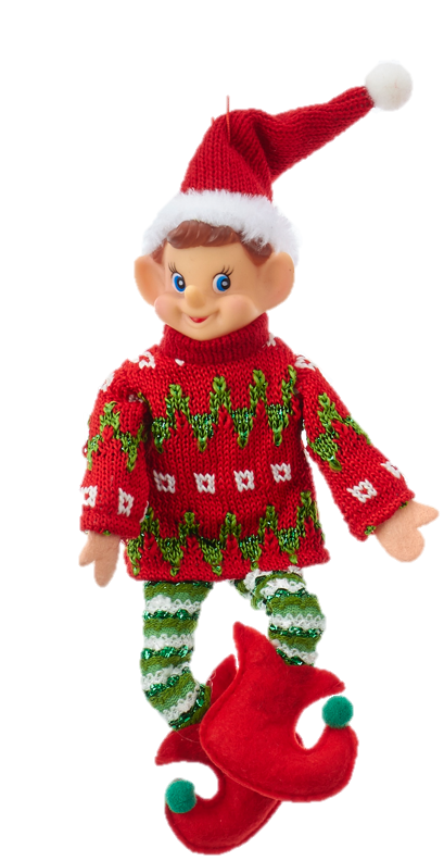 Fabric Christmas Elf With Red Jersey 27.94cm