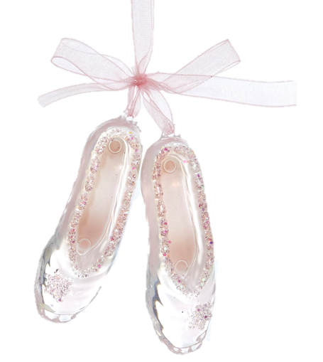 Acrylic Pink Ballet Shoes Transparent Hanging Ornament 10.16cm