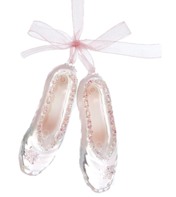 Acrylic Pink Ballet Shoes Transparent Hanging Ornament 10.16cm