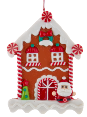 Claydough Gingerbread House Santa 12.7cm