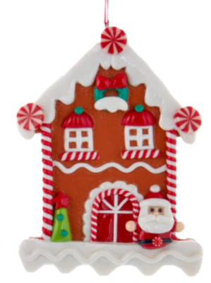 Claydough Gingerbread House Santa 12.7cm