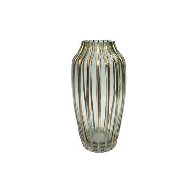 Vase Glass with Gold Stripes 30X15cm