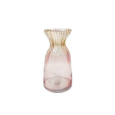 Vase Glass Fading Colour Rose 30.5X16cm