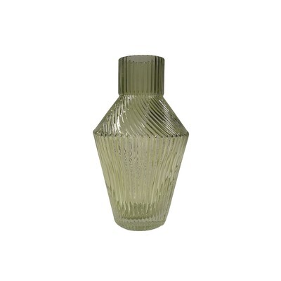 Vase Glass 12x12x12x20cm - Light Green