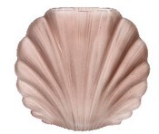 Vase Glass Sea Shell Opague Rose 12X25X21cm