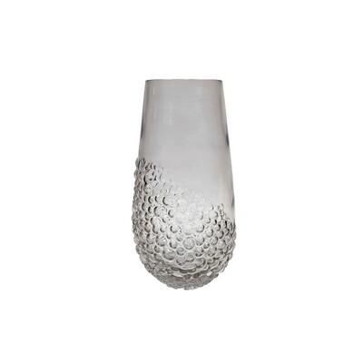 Vase Glass Shiny Grey 30X15.5cm