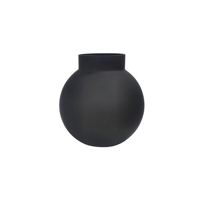Vase Round Black - Matt - 19cm