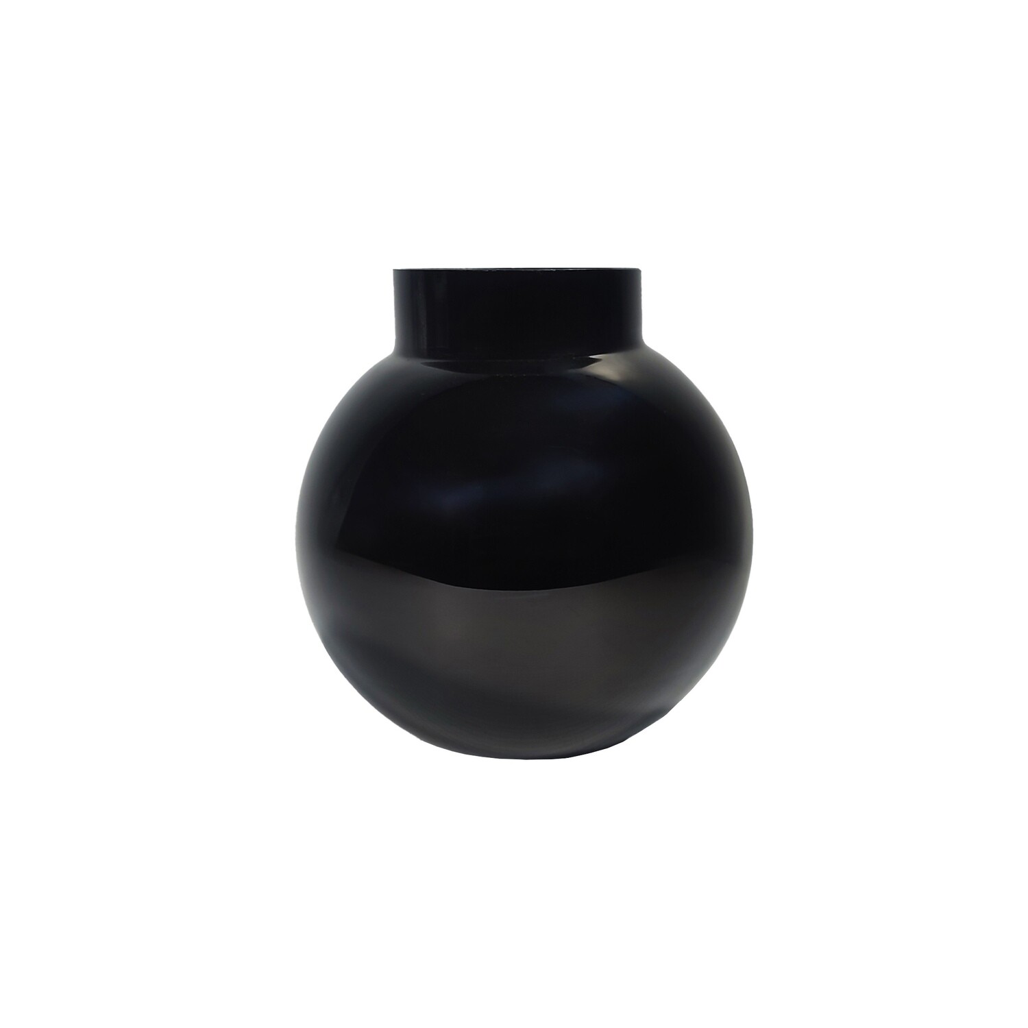 Vase Round Black - Shiny- 19cm