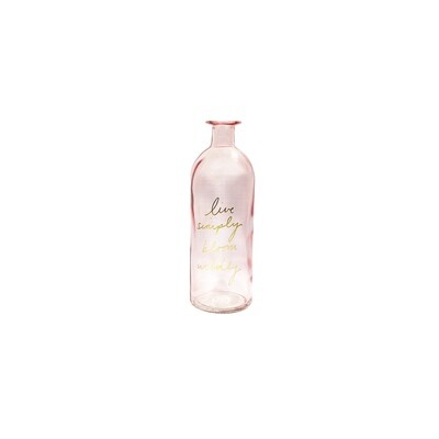 Glass Bottle 7x20cm - Light Pink