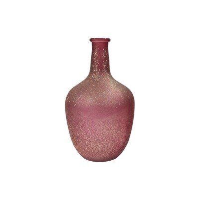 Glass Bottle 15x26cm - Dark Pink - Matt