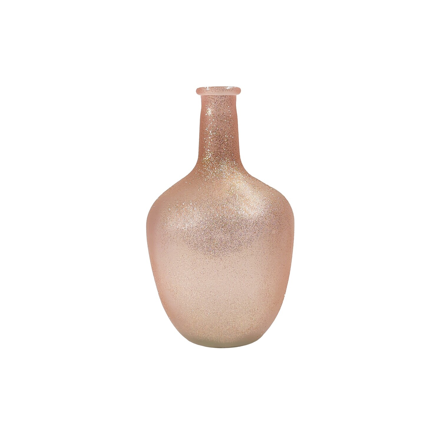 Glass Bottle 15x26cm - Light Pink - Matt