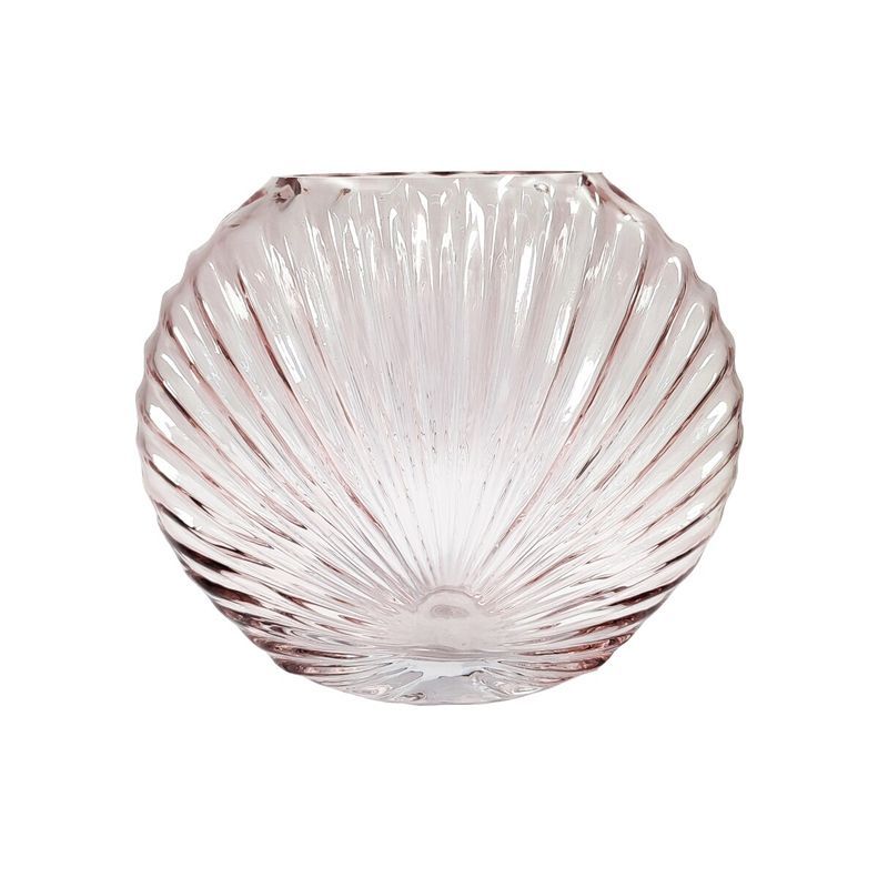 Sea Shell Glass Vase - Transparent Champagne