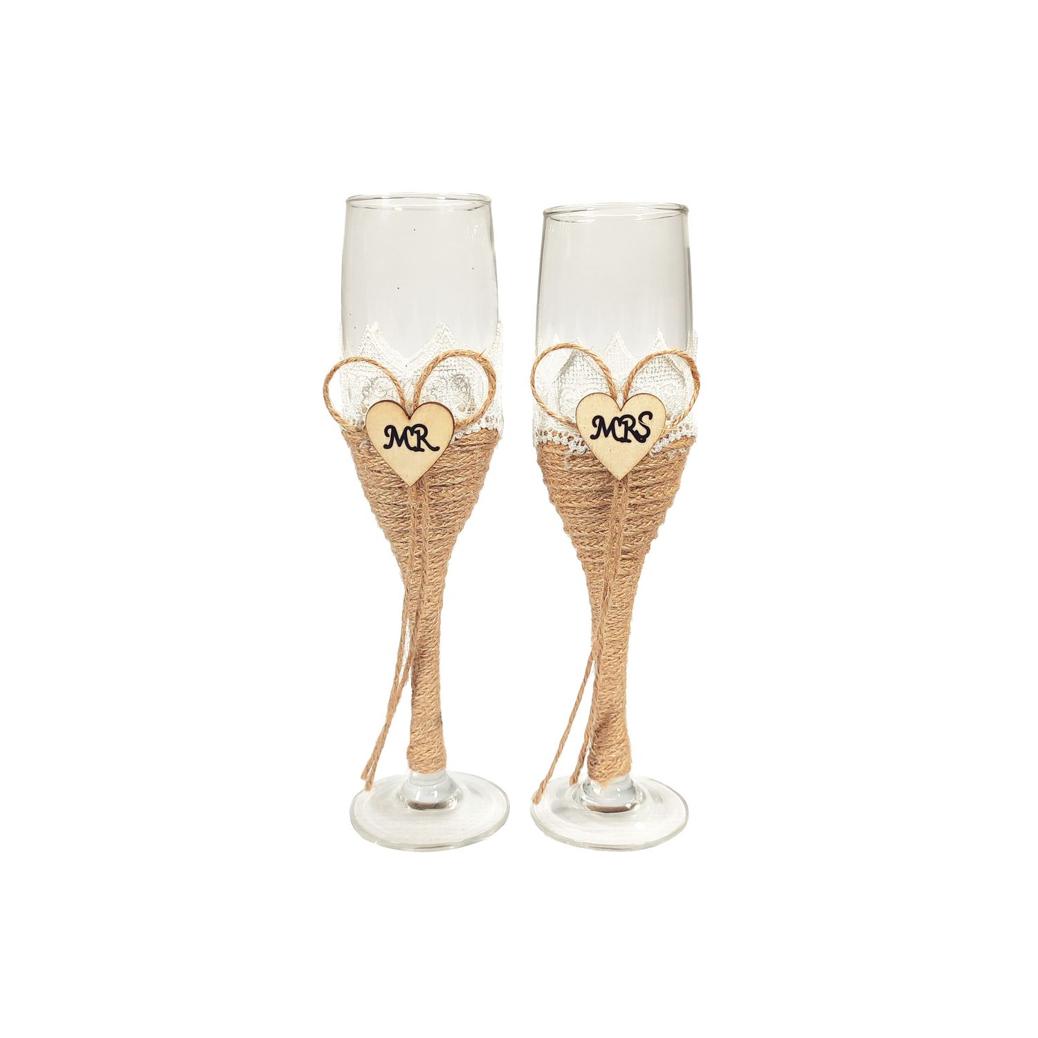 Champaign Glasses With Hessian