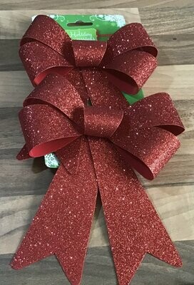 Red Glitter PVC Christmas Bow