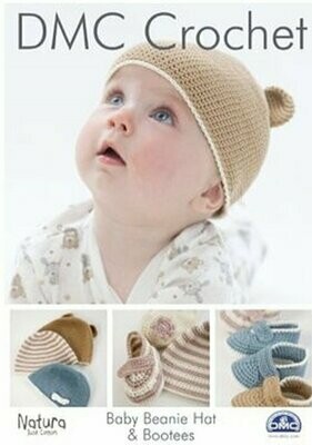 DMC Crochet Baby Beanie Hat & Bootees