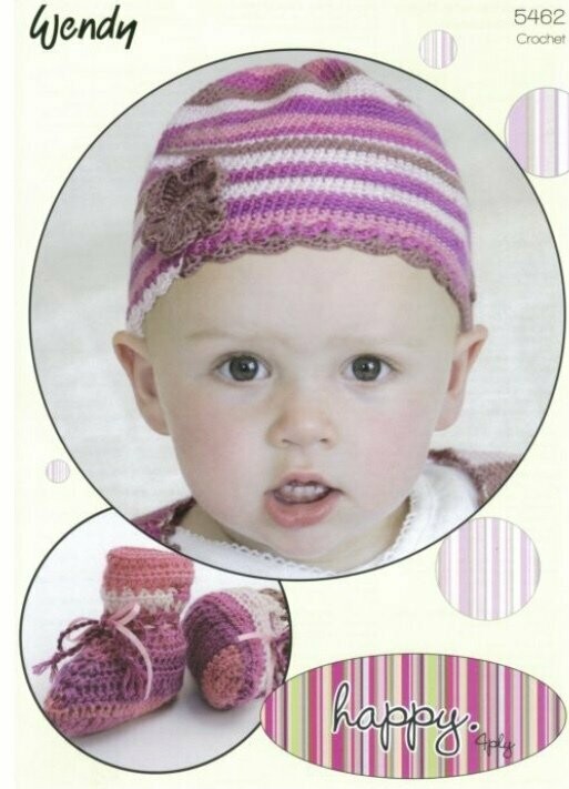 Wendy Crochet Hat and Bootees