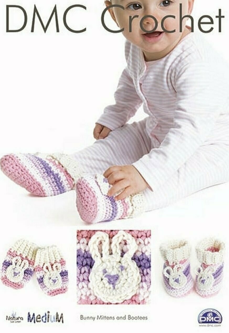 DMC Crochet Bunny Mittens and Bootees