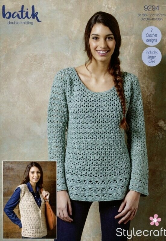 Stylecraft Crochet Tunic and Waistcoat 32-34/ 48-50 inch