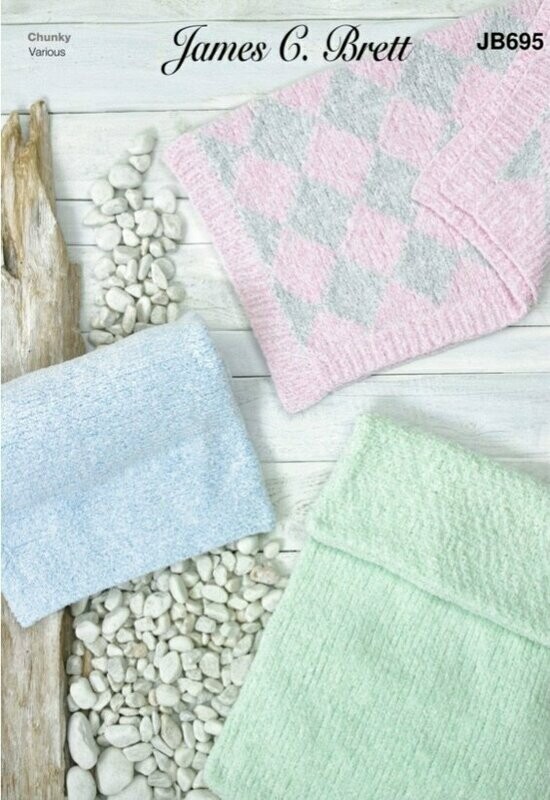 JB695 James c Brett Velvet Blankets 