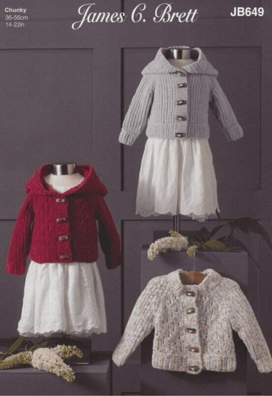 JB649 James c Brett Flutterby Chunky Cardigans
