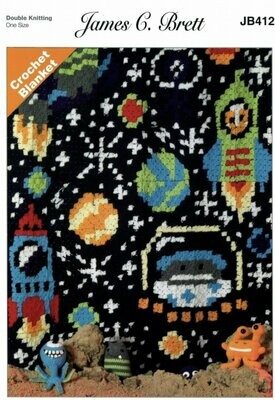 JB412 James c Brett Crochet Space Blanket 